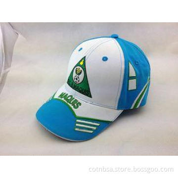 Embroidered Blue White Cotton Baseball Cap for Promotion Ba